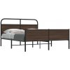 vidaXL Kovový posteľný rám bez matraca hnedý dub 150x200 cm vidaXL Kovový posteľný rám bez matraca hnedý dub 150x200 cm