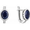 Strieborné náušnice s pravými minerálnymi kameňmi tmavo modrej 11493.3 dark sapphire Strieborné náušnice s pravými minerálnymi kameňmi tmavo modrej 11493.3 dark sapphire