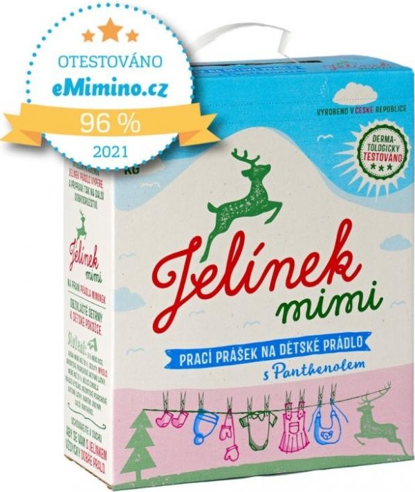 Jelen Jelínek Mimi s panthenolem prací prášek na dětské prádlo box 60 PD 3 kg