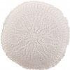J-Line by Jolipa Biely bavlnený okrúhly vankúš s čipkou Lace white Ø 39x12