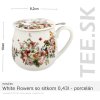 HRNČEK White Flowers – so sitkom 0,43l – porcelán – darčeková krabička HRNČEK White Flowers – so sitkom 0,43l – porcelán – darčeková krabička