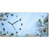 Vodorovné Sklenené hodiny na stenu Kvety višne pozadia 60x30 cm Vodorovné Sklenené hodiny na stenu Kvety višne pozadia 60x30 cm