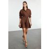 Trendyol Brown Mini Woven Shirt Dress with Open Waist Skirt hnedá 34 Trendyol 8683050638359 Trendyol Brown Mini Woven Shirt Dress with Open Waist Skirt hnedá 34 Trendyol 8683050638359