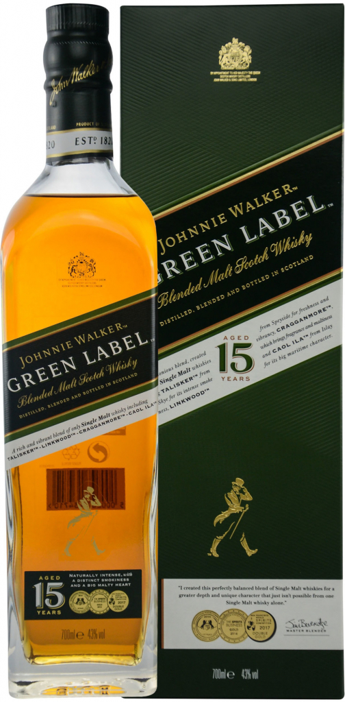 Johnnie Walker Green Label 15y 43% 0,7 l (kartón)