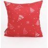 MKLozkoviny.sk Vianočná obliečka na vankúš Velvet 40 × 40 cm - Vločky a stromčeky červené- - MKLozkoviny.sk Vianočná obliečka na vankúš Velvet 40 × 40 cm - Vločky a stromčeky červené- -