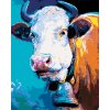 ZUTY Maľovanie podľa čísel - KRAVA NA MODROM POZADÍ Rámovanie: bez rámu a bez vypnutia plátna, Rozmer: 80x100 cm ZUTY Maľovanie podľa čísel - KRAVA NA MODROM POZADÍ Rámovanie: bez rámu a bez vypnutia plátna, Rozmer: 80x100 cm