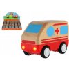Teddies Auto ambulancia drevo 11 cm na zotrvačník Teddies Auto ambulancia drevo 11 cm na zotrvačník