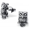 Strieborné náušnice napichovacie Sovy Strieborné náušnice napichovacie Sovy