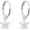 Detské strieborné náušnice Krúžky - Hviezdičky číre Detské strieborné náušnice Krúžky - Hviezdičky číre