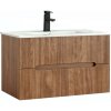 Spodná kúpeľňová skrinka Trent 80 s keramickým umývadlom 2 zásuvky, dub sunset Spodná kúpeľňová skrinka Trent 80 s keramickým umývadlom 2 zásuvky, dub sunset