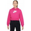 Dievčenské mikiny Nike Sportswear Club Fleece Crop - fireberry/white - Ružový (XL) Dievčenské mikiny Nike Sportswear Club Fleece Crop - fireberry/white - Ružový (XL)