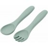 KikkaBoo Príbor 2-dielny Platinum Silicone Sage