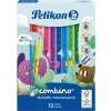 Farbičky Pelikan Combino so zvieracími motívmi silné 12ks, TIP Farbičky Pelikan Combino so zvieracími motívmi silné 12ks, TIP