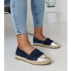 Suranove trblietavé espadrilky modro-strieborné