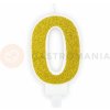 Sviečka číslo 0 - zlatá | PARTYDECO, SCU3-0-019B Sviečka číslo 0 - zlatá | PARTYDECO, SCU3-0-019B