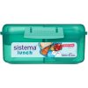 Sistema Delený desiatový box Lunch Bento Cube s nádobou na jogurt a 2 tácky 1,25 l, mätová Sistema Delený desiatový box Lunch Bento Cube s nádobou na jogurt a 2 tácky 1,25 l, mätová