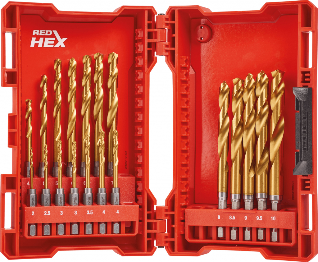 MILWAUKEE Sada vrtákov do kovu RED HEX SHOCKWAVE HSS-G TiN O 19 ks