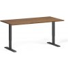 Výškovo nastaviteľný stôl, 160x80 cm, 2 motory, čierna podnož, orech Výškovo nastaviteľný stôl, 160x80 cm, 2 motory, čierna podnož, orech