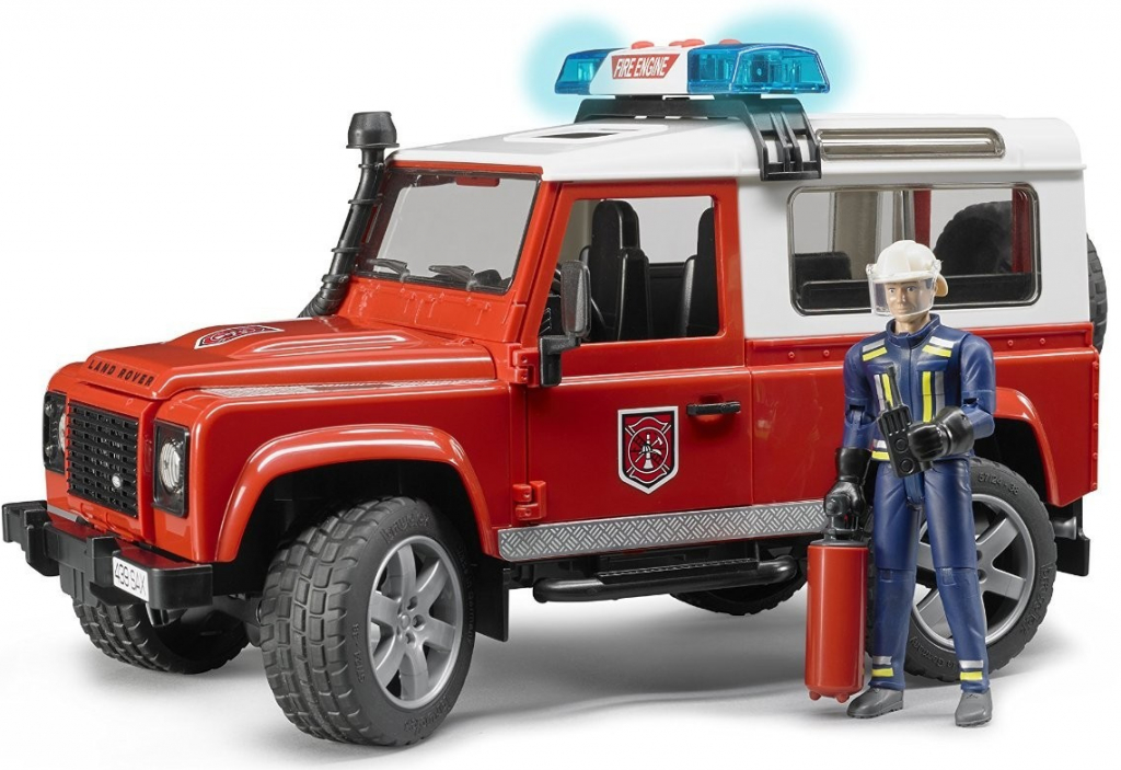 Bruder 2596 Land Rover Defender Hasičské auto s figurkou hasiče