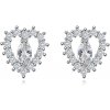 Šperky eshop - Ródiované strieborné 925 náušnice - číra kontúra srdiečka, zirkónové zrnko čírej farby G18.06 Šperky eshop - Ródiované strieborné 925 náušnice - číra kontúra srdiečka, zirkónové zrnko čírej farby G18.06