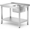 Drezový stôl s policou – priskrutkovaný, hĺbka 700 mm, HENDI, Profi Line, vpravo, 1000x700x(H)850mm Drezový stôl s policou – priskrutkovaný, hĺbka 700 mm, HENDI, Profi Line, vpravo, 1000x700x(H)850mm