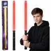 LeanToys LED laserový světelný meč se zvuky, kovová rukojeť, 75 cm