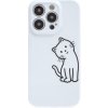AppleMix Kryt pre Apple iPhone 15 Pro - plastový - biely - mačka AppleMix Kryt pre Apple iPhone 15 Pro - plastový - biely - mačka