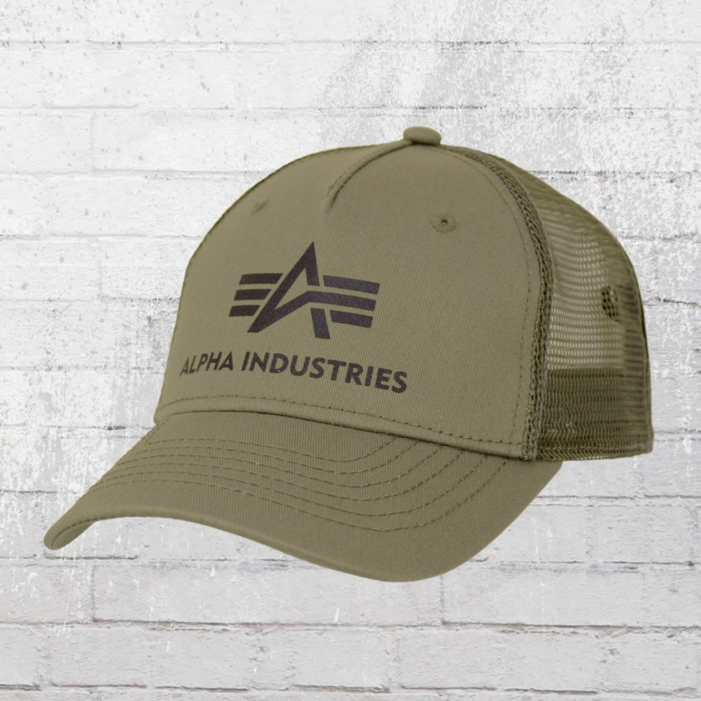 Alpha industries basic dark green trucker cap zelená šiltovka