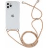 AppleKing transparentný kryt so šnúrkou na iPhone 11 Pro Max - béžový
