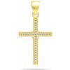 Brilio Silver pozlátený prívesok so zirkónmi Krížik PT78Y