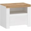 Tempo Kondela Nočný stolík 1S, biely lesk/dub wotan, VILGO Tempo Kondela Nočný stolík 1S, biely lesk/dub wotan, VILGO
