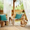 Eurofirany Záhradná nepremokavá obliečka na vankúšik GARDEN tyrkysová Polyester 45x45 cm - možnosť úpravy rozmeru Eurofirany Záhradná nepremokavá obliečka na vankúšik GARDEN tyrkysová Polyester 45x45 cm - možnosť úpravy rozmeru
