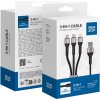 Kábel Blue Star Braided Cable 2,4A 3v1 USB A to Lightning / Micro USB / Type C Tfk-Dc-010 1,2 M Black Kábel Blue Star Braided Cable 2,4A 3v1 USB A to Lightning / Micro USB / Type C Tfk-Dc-010 1,2 M Black