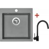 Granitový drez s batériou VIVA 455 460 x 455 mm titanium G372 + drezová batéria Vitalia čierna matná Granitový drez s batériou VIVA 455 460 x 455 mm titanium G372 + drezová batéria Vitalia čierna matná