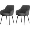 Súprava jedálenských polstrovaných stoličiek 2 ks, sivá, 55 x 84 x 57 cm Súprava jedálenských polstrovaných stoličiek 2 ks, sivá, 55 x 84 x 57 cm