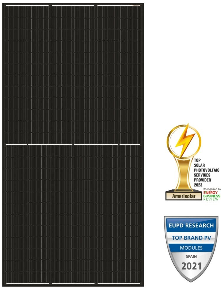 Solarmi solární panel Amerisolar Mono 465 Wp Full-Black 144 článků MPPT 42V AS-6M144-HC 465