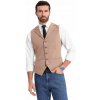 Hnedá elegantná pánska slim fit vesta s klopami OM-BLZV-0145 V1 XL Hnedá elegantná pánska slim fit vesta s klopami OM-BLZV-0145 V1 XL