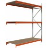 Majster Regál Kovový regál LONGSPAN 250x225x100-3-DTD, Pozinkované/Oranžová Majster Regál Kovový regál LONGSPAN 250x225x100-3-DTD, Pozinkované/Oranžová