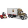Bruder Nákladné auto Mack UPS s vysokozdvižným vozíkom Bruder Nákladné auto Mack UPS s vysokozdvižným vozíkom