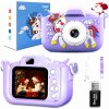Digitálny fotoaparát VvMarket Jednorožec detský fotoaparát fialový s selfie fialovým Digitálny fotoaparát VvMarket Jednorožec detský fotoaparát fialový s selfie fialovým