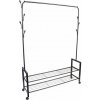 Stojanový vešiak s 2 policami a kolieskami Stojanový vešiak s 2 policami a kolieskami