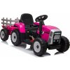 Lean Cars Bateriový traktor s přívěsem XMX611 růžový Lean Cars Bateriový traktor s přívěsem XMX611 růžový