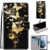 Knižkové puzdro Trendy Cross case Zlaté motýle – Samsung Galaxy S21 FE Knižkové puzdro Trendy Cross case Zlaté motýle – Samsung Galaxy S21 FE