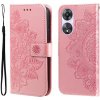 Peňaženkové kožené puzdro 7-petal Flowers na Oppo A58 5G - Ružové zlato Peňaženkové kožené puzdro 7-petal Flowers na Oppo A58 5G - Ružové zlato