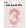 PartyDeco Fóliový balón narodeninové číslo 3 ružový 86cm PartyDeco Fóliový balón narodeninové číslo 3 ružový 86cm