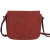 Červená vzorovaná kožená crossbody kabelka Červená vzorovaná kožená crossbody kabelka