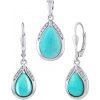 Silvego Strieborná súprava šperkov s pravým amazonitom a Brilliance Zirconia - náušnice a prívesok JST13327SAZ Silvego Strieborná súprava šperkov s pravým amazonitom a Brilliance Zirconia - náušnice a prívesok JST13327SAZ
