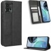Peňaženkové kožené puzdro Magnetic Buckle na Motorola Moto G72 - Čierna Peňaženkové kožené puzdro Magnetic Buckle na Motorola Moto G72 - Čierna