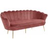 Tempo Kondela Luxusná pohovka, 3-sed, ružová Velvet látka/chróm zlatý, štýl Art-deco, NOBLIN Tempo Kondela Luxusná pohovka, 3-sed, ružová Velvet látka/chróm zlatý, štýl Art-deco, NOBLIN