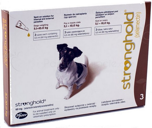 Stronghold 60mg spot-on pipeta proti parazitom pre mačky a psy od 5,1 10 kg 3 x 0,5 ml